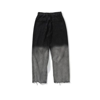 OEM High Street Black Ripped Jeans Fashion Men'S Wear Straight Loose Casual Pants