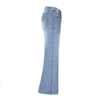 Autumn High Waisted Blue Wide Leg Jeans For Women
