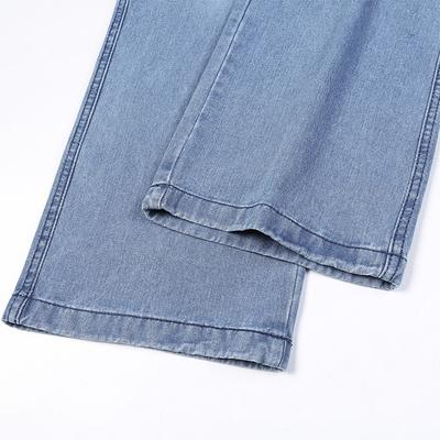 Autumn High Waisted Blue Wide Leg Jeans For Women