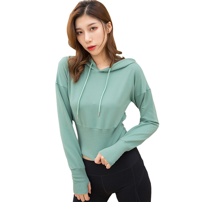 OEM Yoga Crop Top Workout Hoodies Women Long Sleeve Sportswear