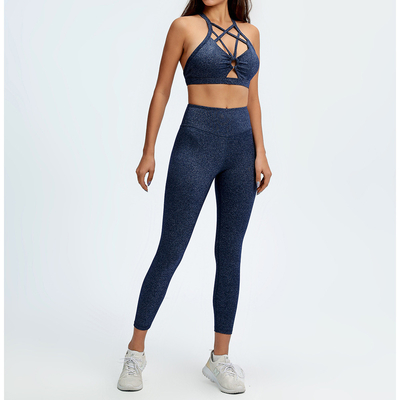 Cotton Breathable GYM Fitness Leggings Cross Neck Low Chest Fitness Yoga Suit